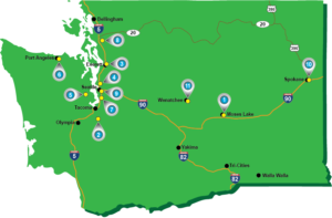 Air WA map of consortium colleges