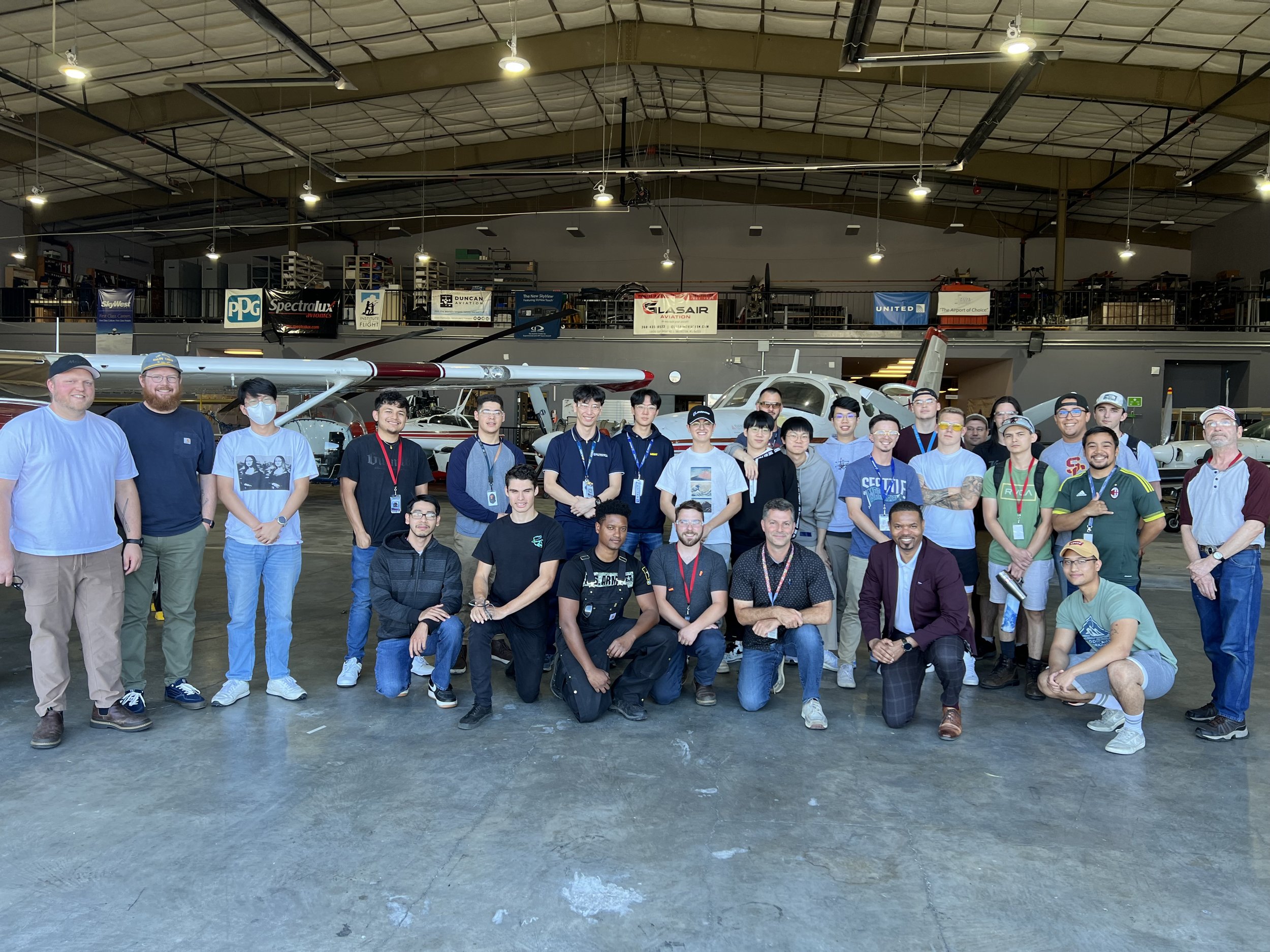 Everett President Dr. Darrell Cain Congratulates Aviation Graduates